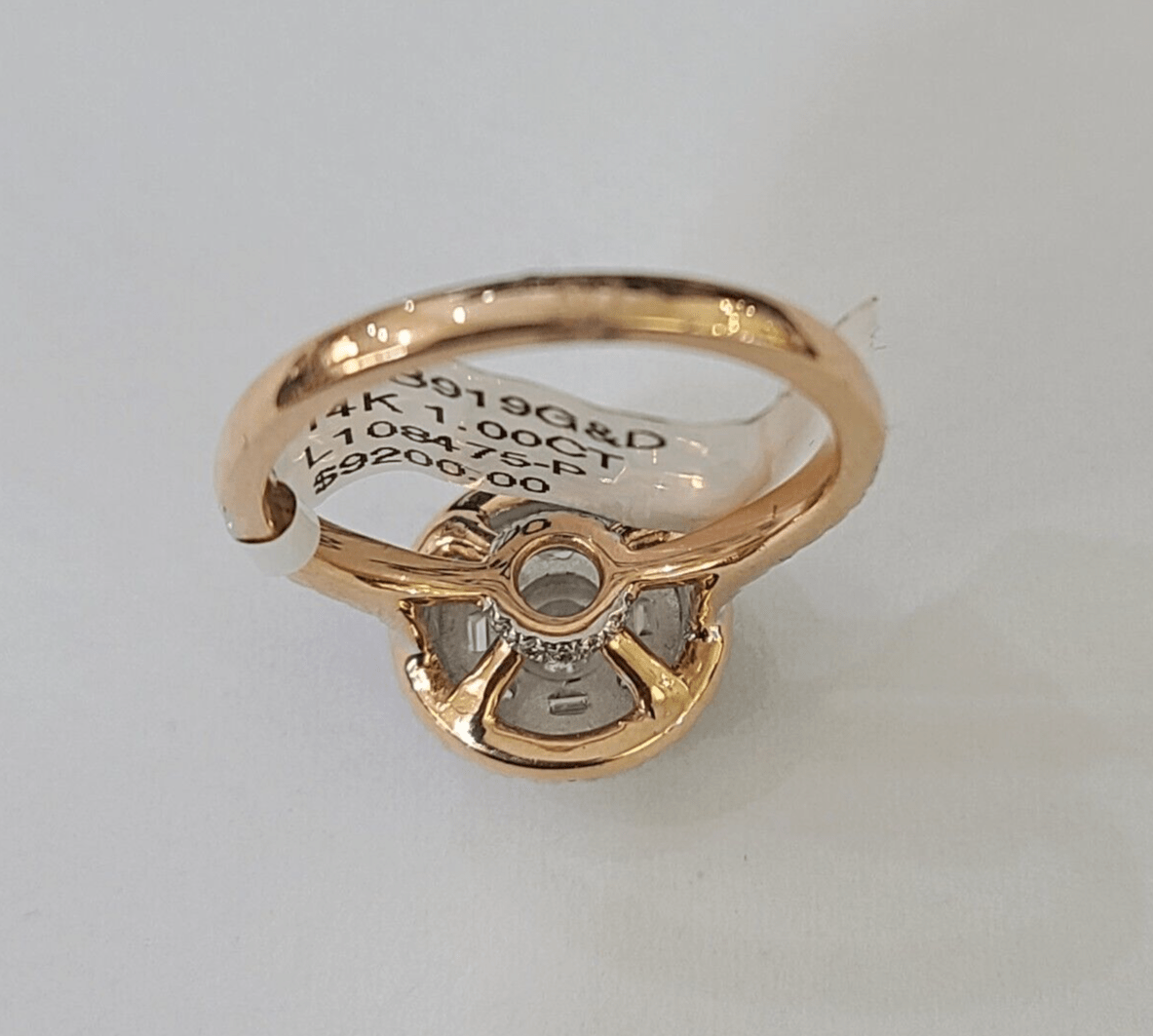 REAL 14k Rose Gold Diamond Ladies Ring Circular Shaped Women Engagement Wedding - Reva Jeweler