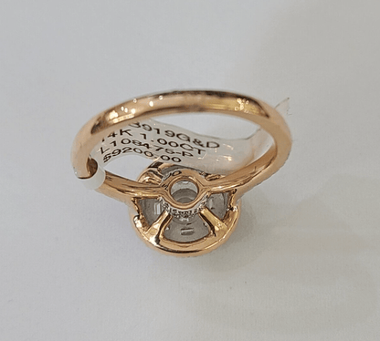 REAL 14k Rose Gold Diamond Ladies Ring Circular Shaped Women Engagement Wedding - Reva Jeweler