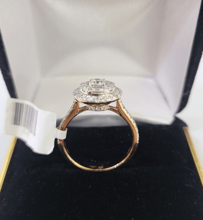 REAL 14k Rose Gold Diamond Ladies Ring Circular Shaped Women Engagement Wedding - Reva Jeweler