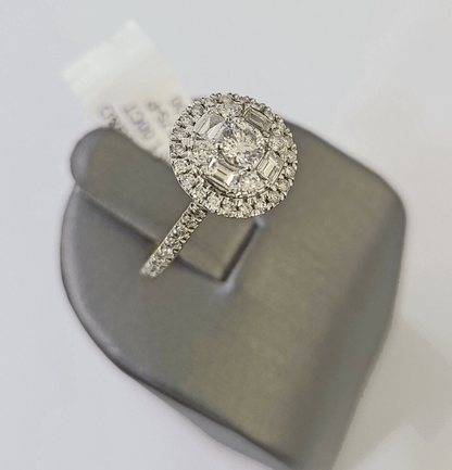 REAL 14k Rose Gold Diamond Ladies Ring Circular Shaped Women Engagement Wedding - Reva Jeweler