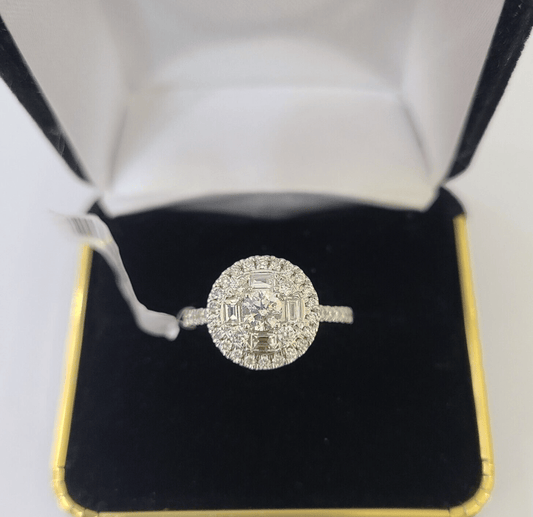 REAL 14k Rose Gold Diamond Ladies Ring Circular Shaped Women Engagement Wedding - Reva Jeweler