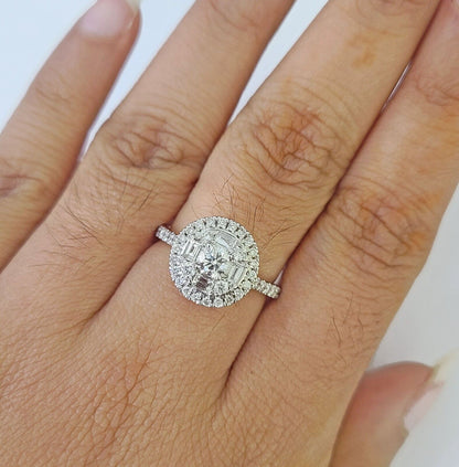 REAL 14k Rose Gold Diamond Ladies Ring Circular Shaped Women Engagement Wedding - Reva Jeweler