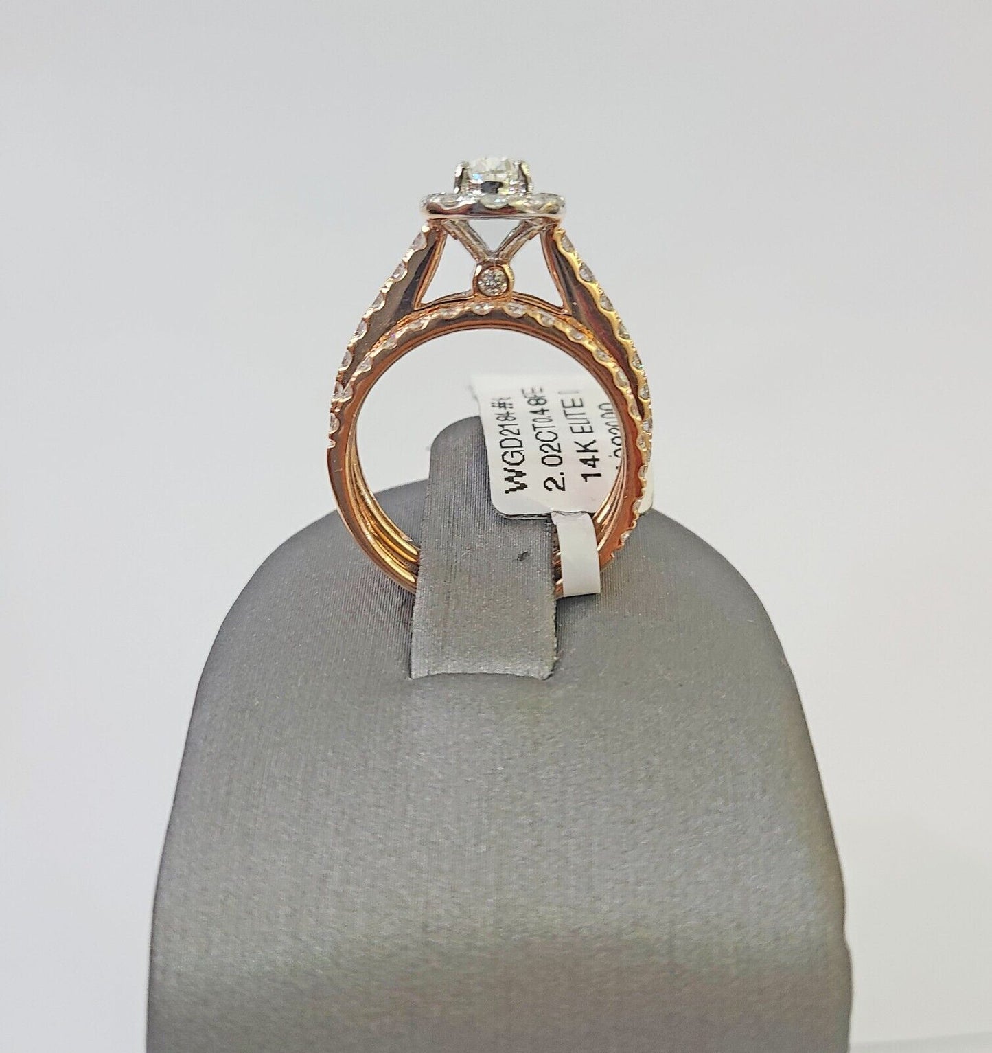 REAL 14k Rose Gold Diamond Ladies Ring Drop Shaped Women Engagement Wedding - Reva Jeweler