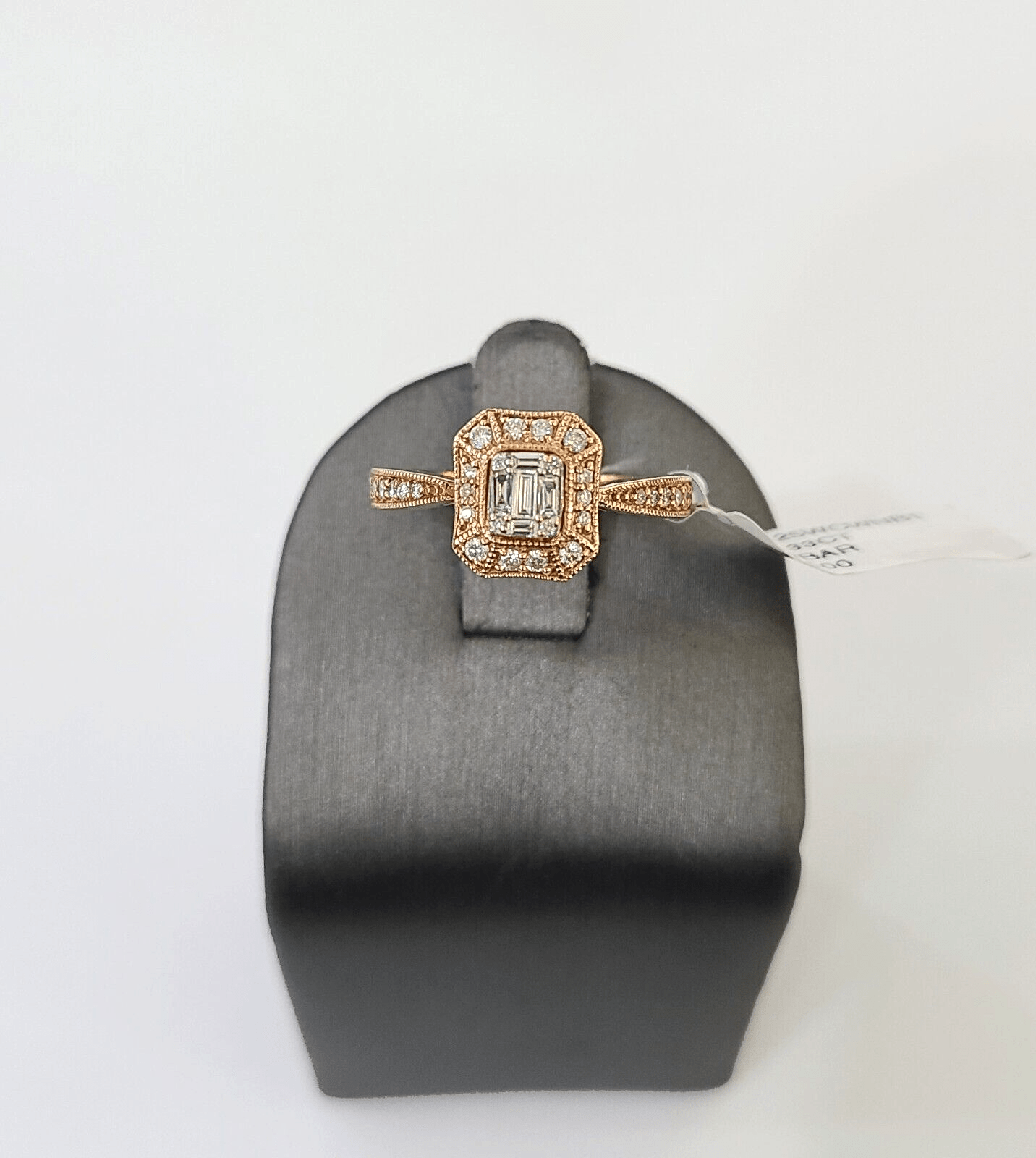 REAL 14k Rose Gold Diamond Ladies Ring Octagonal Shape Women Engagement Wedding - Reva Jeweler