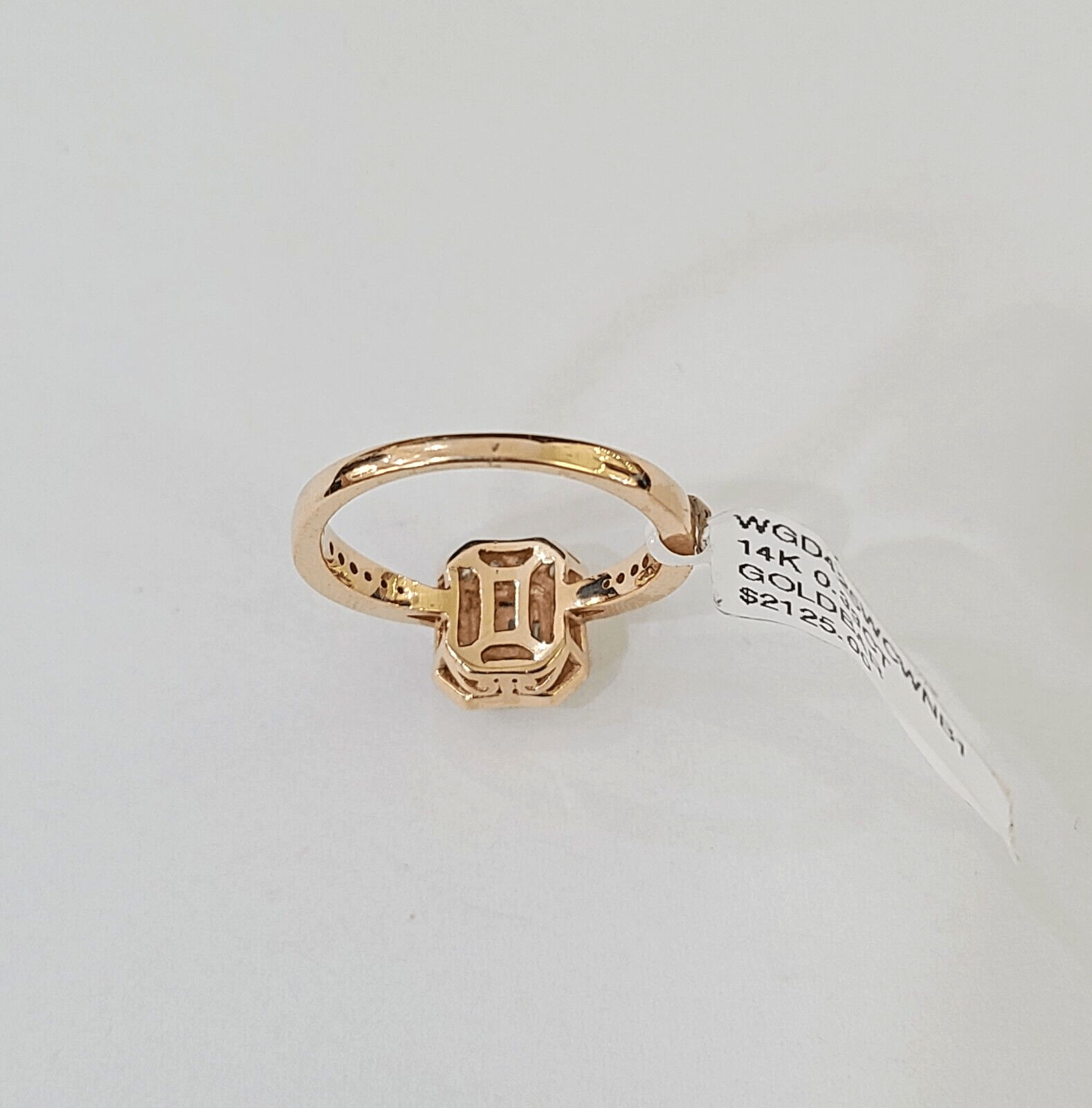 REAL 14k Rose Gold Diamond Ladies Ring Octagonal Shape Women Engagement Wedding - Reva Jeweler