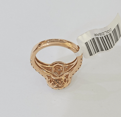 REAL 14k Rose Gold Diamond Ladies Ring Oval Shape Women Engagement Wedding - Reva Jeweler