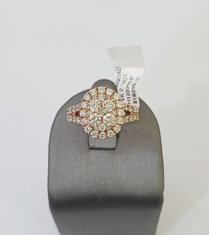 REAL 14k Rose Gold Diamond Ladies Ring Oval Shape Women Engagement Wedding - Reva Jeweler