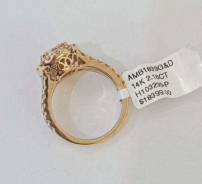 REAL 14k Rose Gold Diamond Ladies Ring Oval Shape Women Engagement Wedding - Reva Jeweler
