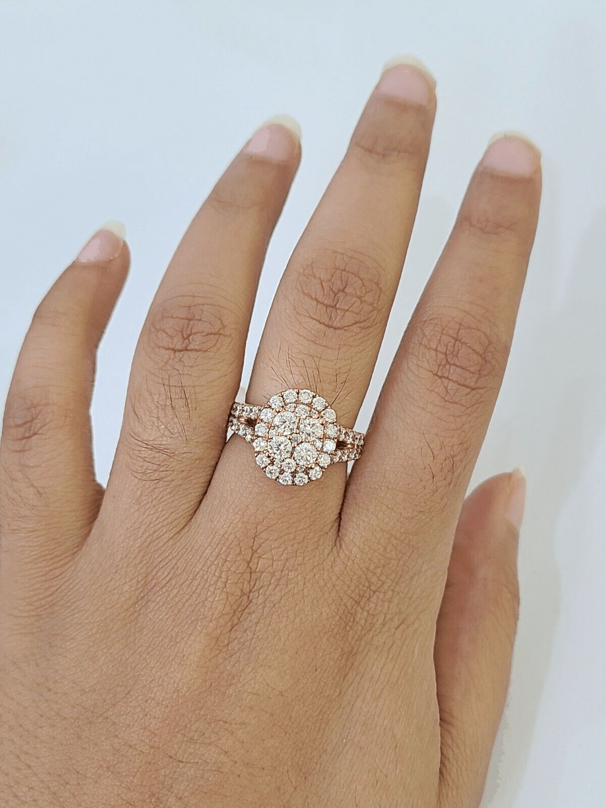 REAL 14k Rose Gold Diamond Ladies Ring Oval Shape Women Engagement Wedding - Reva Jeweler