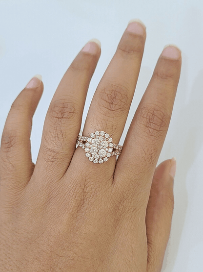 REAL 14k Rose Gold Diamond Ladies Ring Oval Shape Women Engagement Wedding - Reva Jeweler
