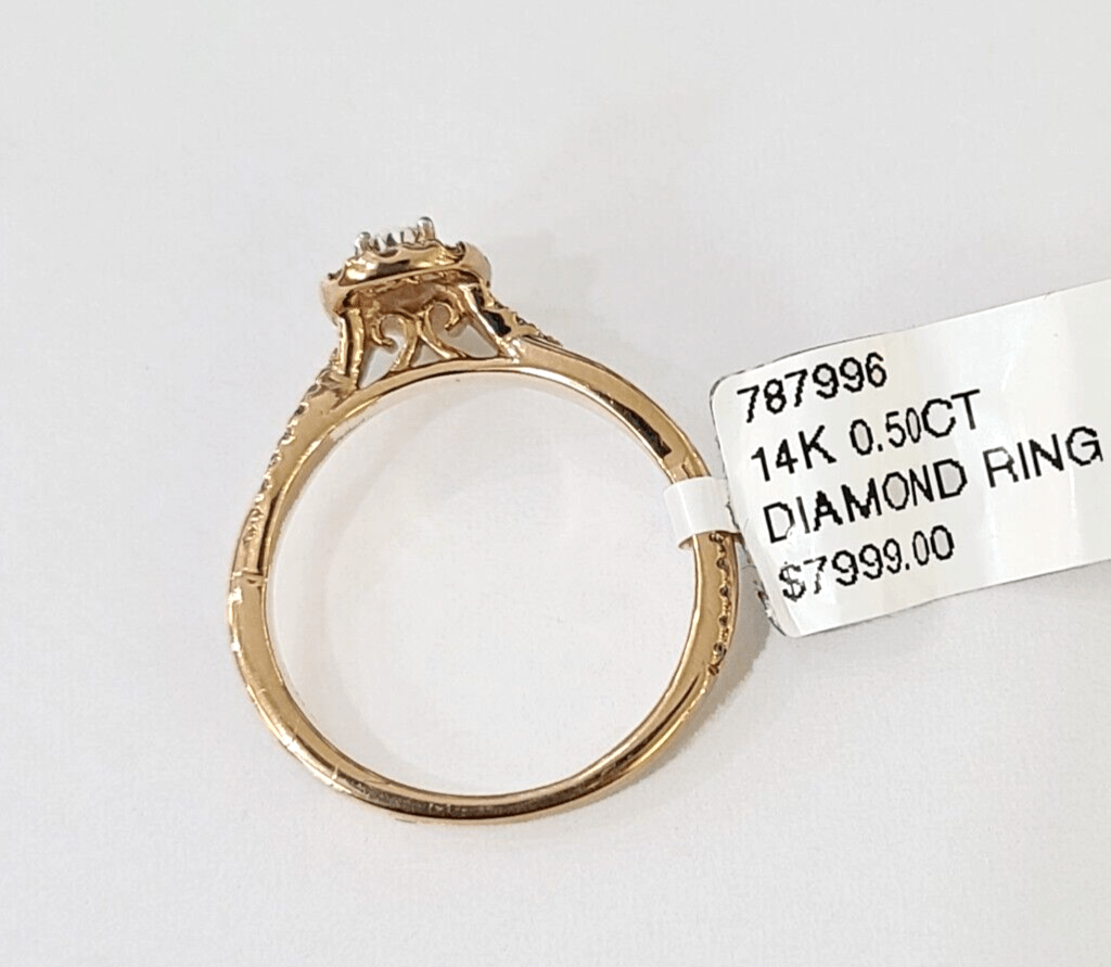 REAL 14k Rose Gold Diamond Ladies Ring Pear Shaped Women Engagement Wedding - Reva Jeweler
