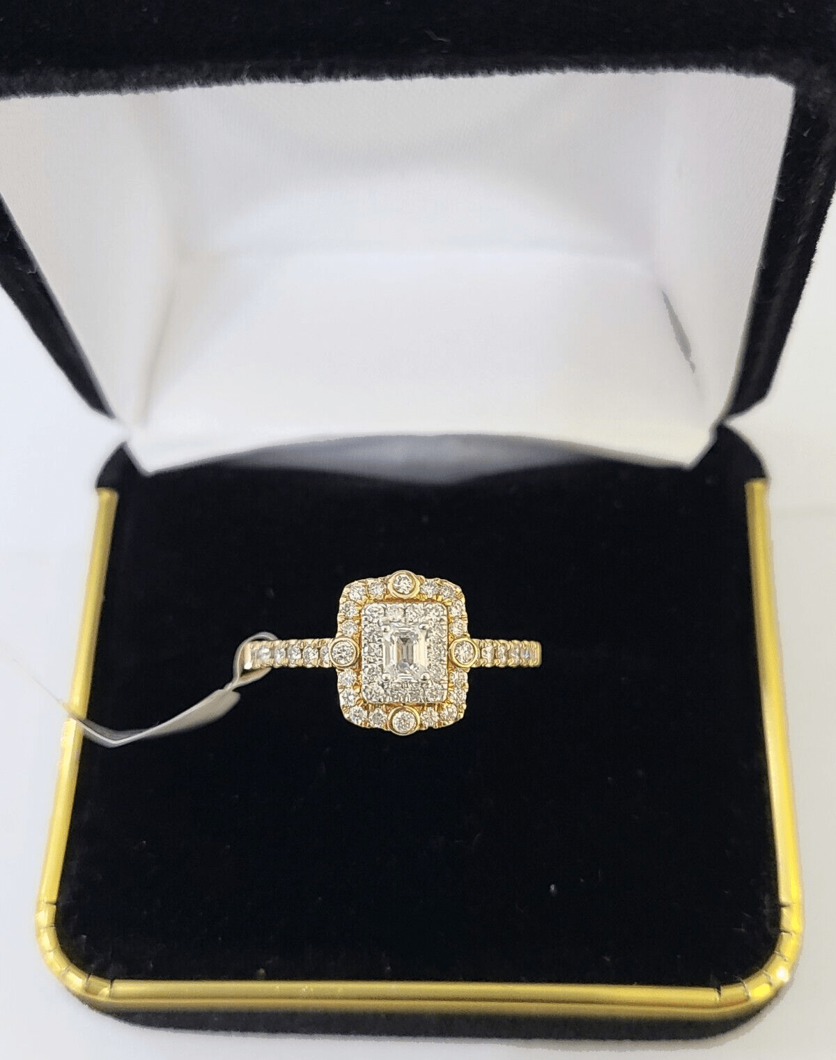 REAL 14k Rose Gold Diamond Ladies Ring Rectangle Shape Women Engagement Wedding - Reva Jeweler