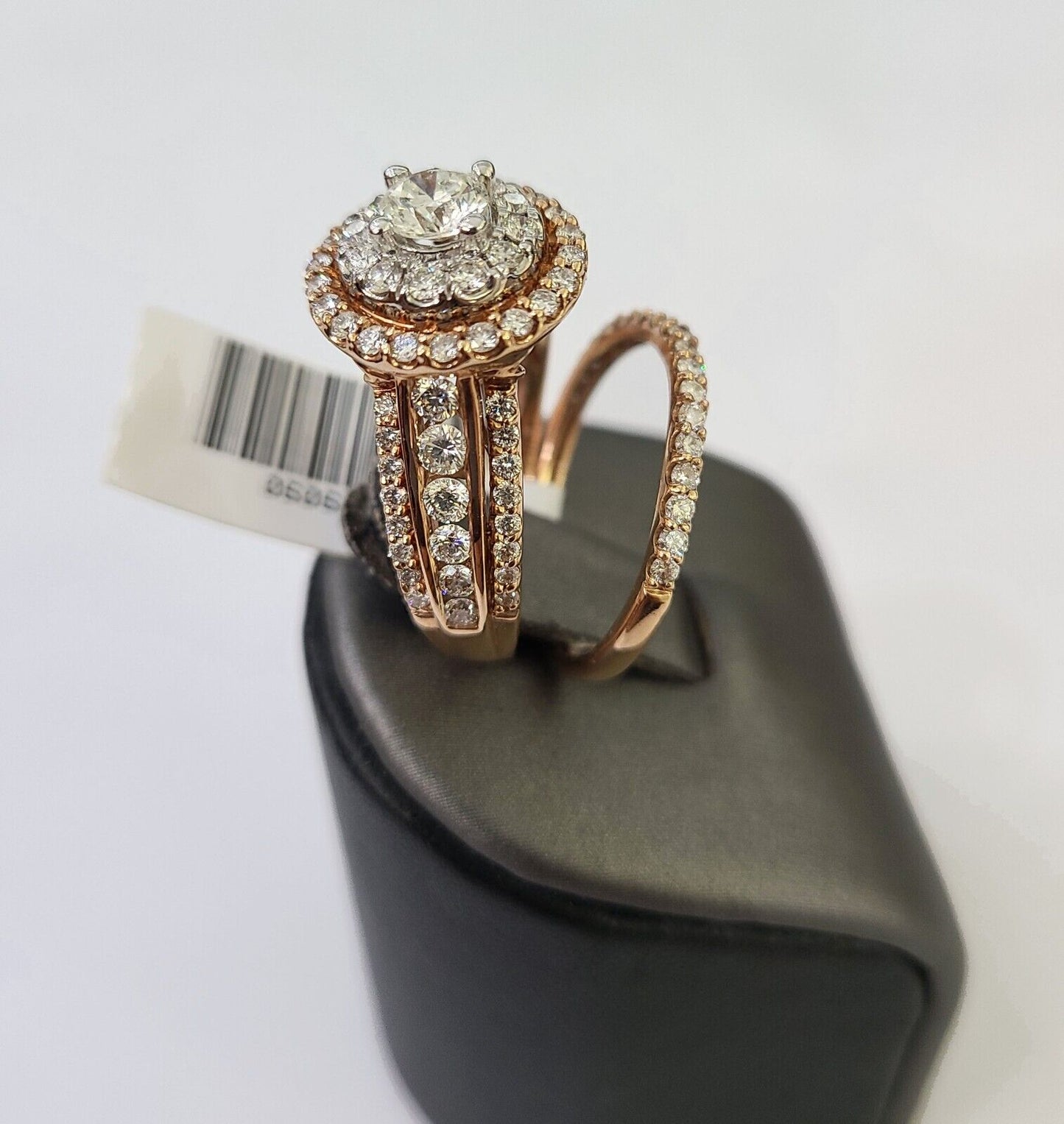 REAL 14k Rose Gold Diamond Ladies Ring Round Shape Women Engagement Wedding - Reva Jeweler