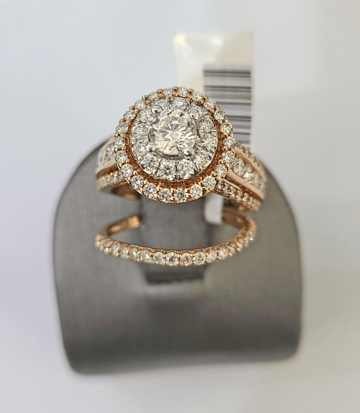REAL 14k Rose Gold Diamond Ladies Ring Round Shape Women Engagement Wedding - Reva Jeweler