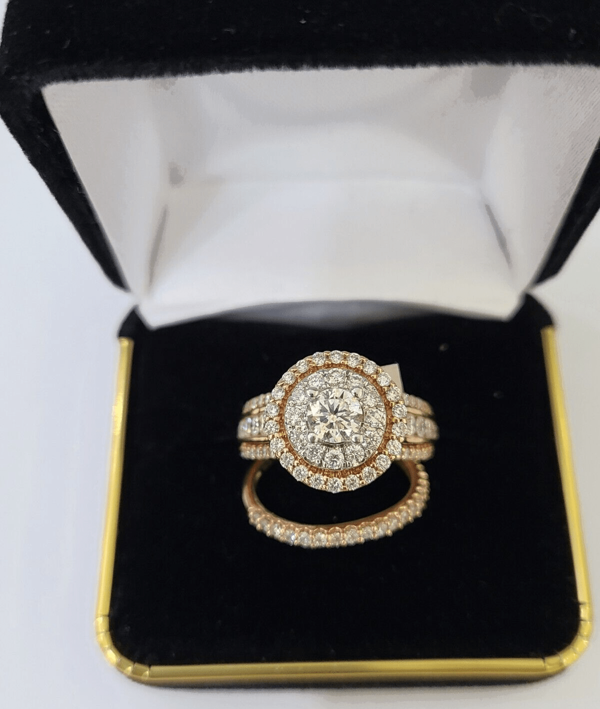 REAL 14k Rose Gold Diamond Ladies Ring Round Shape Women Engagement Wedding - Reva Jeweler