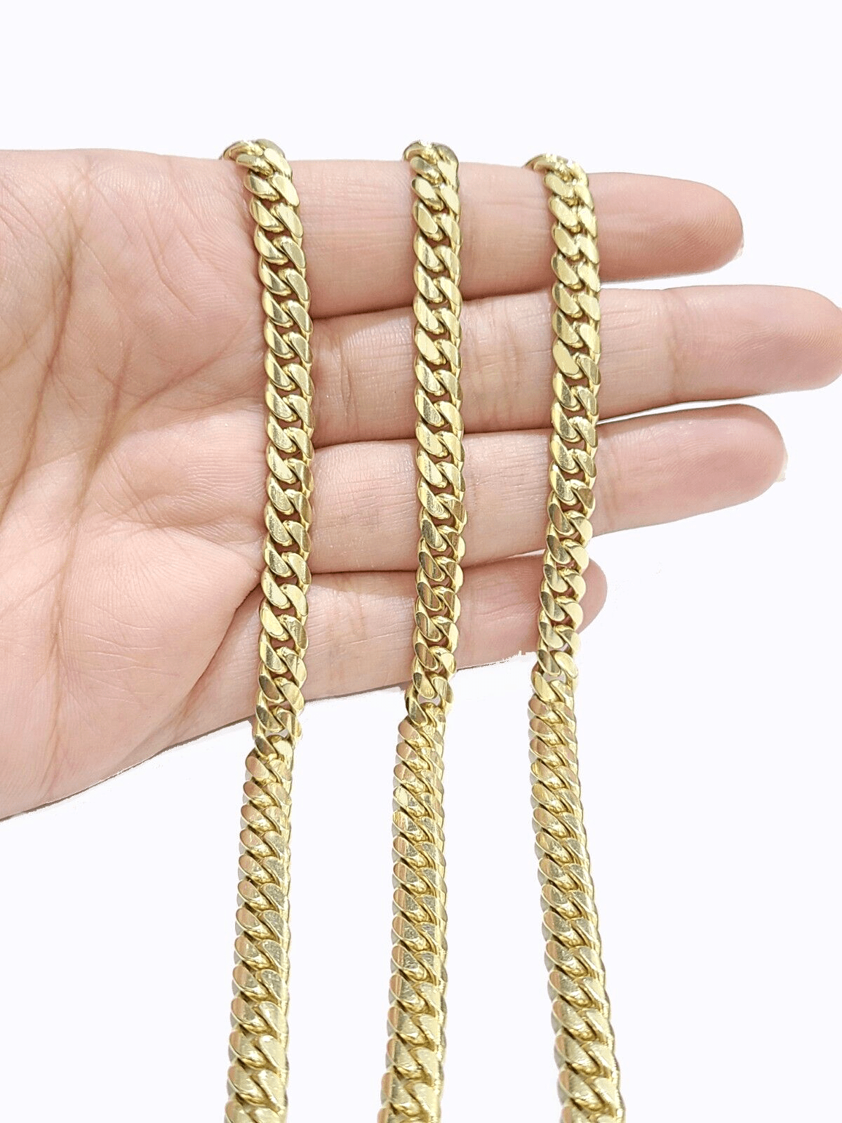 Real 14k Solid Yellow Gold Necklace Miami Cuban Chain 6mm 24" inch Unisex Chain - Reva Jeweler