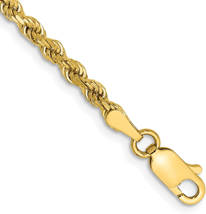 Real 14k Solid Yellow Gold Necklace Rope Chain 6mm 24" inch 14kt Chain Unisex - GoldenlinQ