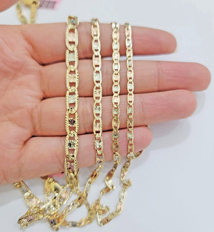 REAL 14k Trio Gold Necklace chain Ladies 3mm 3.5mm 5mm 18" - 24" Women - Reva Jeweler