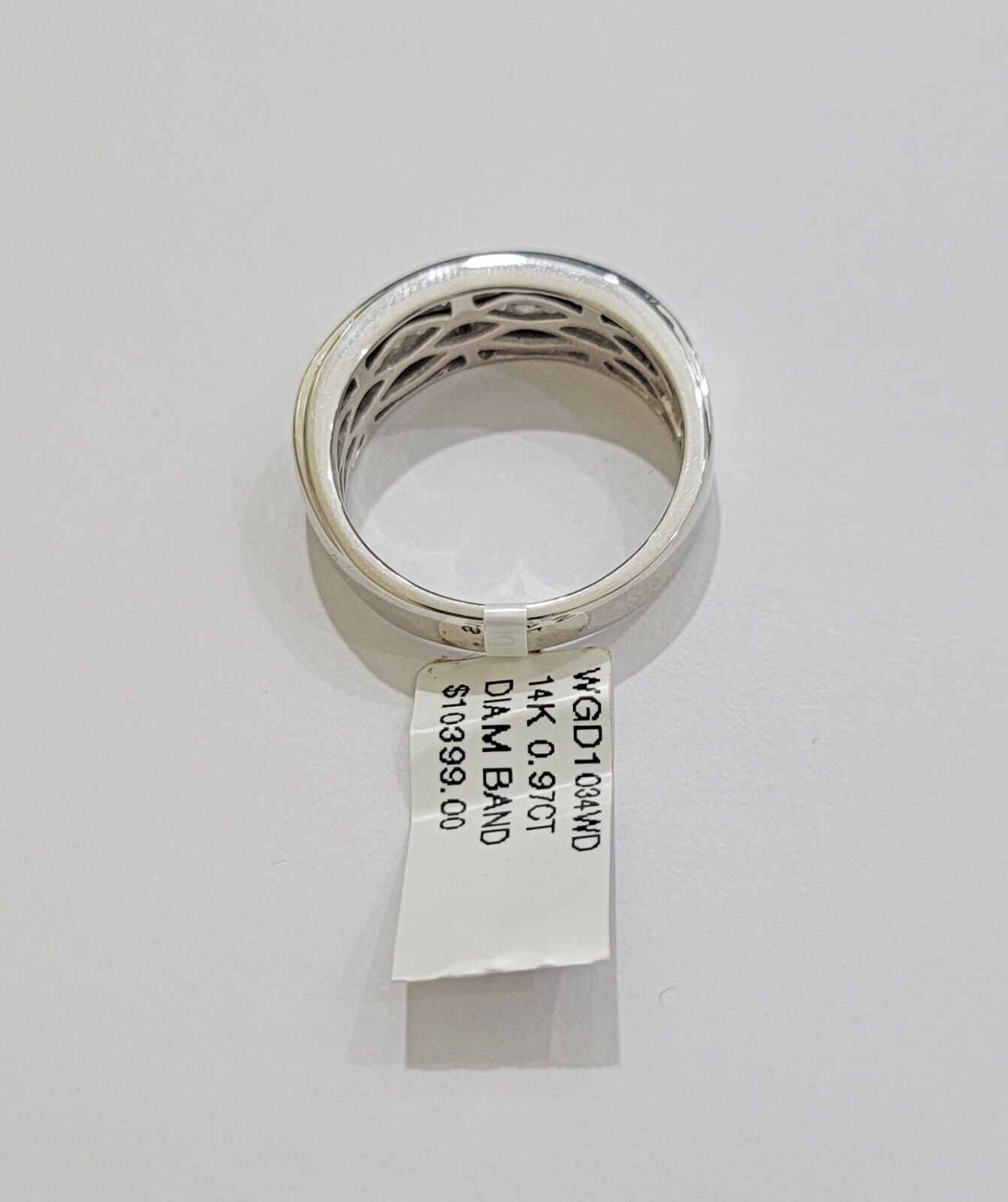 Real 14k White Diamond Ring Mens Band 0.97 Ct PrincessCut Wedding Engagement - Reva Jeweler
