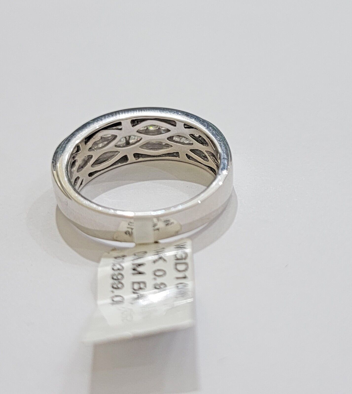 Real 14k White Diamond Ring Mens Band 0.97 Ct PrincessCut Wedding Engagement - Reva Jeweler