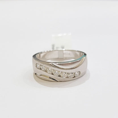 Real 14k White Diamond Ring Mens Band 1/2 Ct Round Cut Wedding Engagement Sizabl - Reva Jeweler