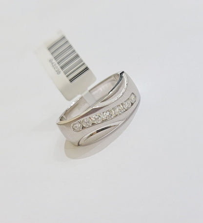 Real 14k White Diamond Ring Mens Band 1/2 Ct Round Cut Wedding Engagement Sizabl - Reva Jeweler