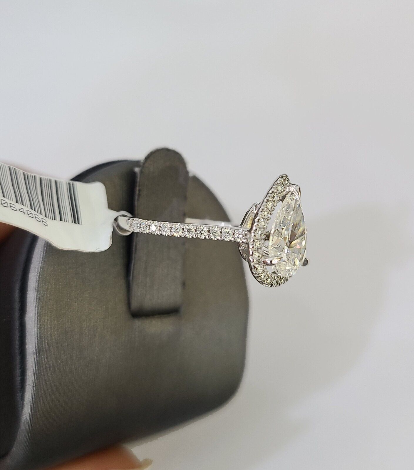 Real 14k White Gold Diamond Ladies Ring PearLab Created Women Engagement Wedding - Reva Jeweler