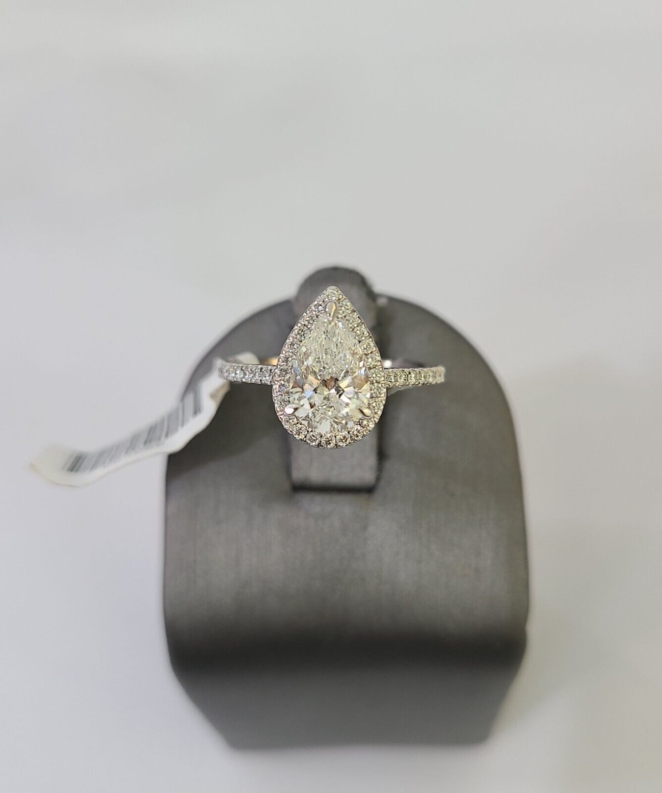 Real 14k White Gold Diamond Ladies Ring PearLab Created Women Engagement Wedding - Reva Jeweler