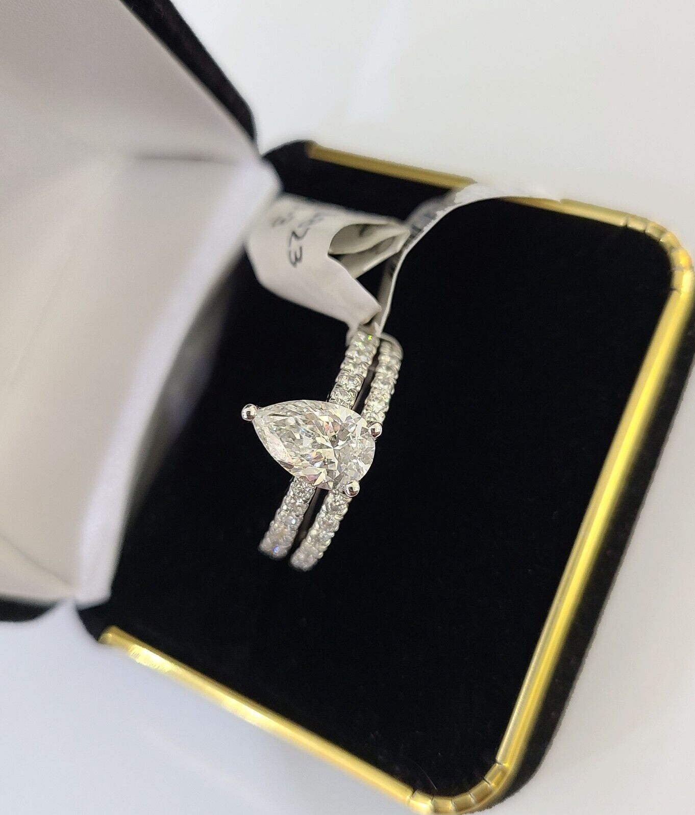 Real 14k White Gold Diamond Ladies Ring SETLab Created Women Engagement Wedding - Reva Jeweler