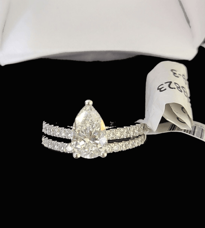 Real 14k White Gold Diamond Ladies Ring SETLab Created Women Engagement Wedding - Reva Jeweler