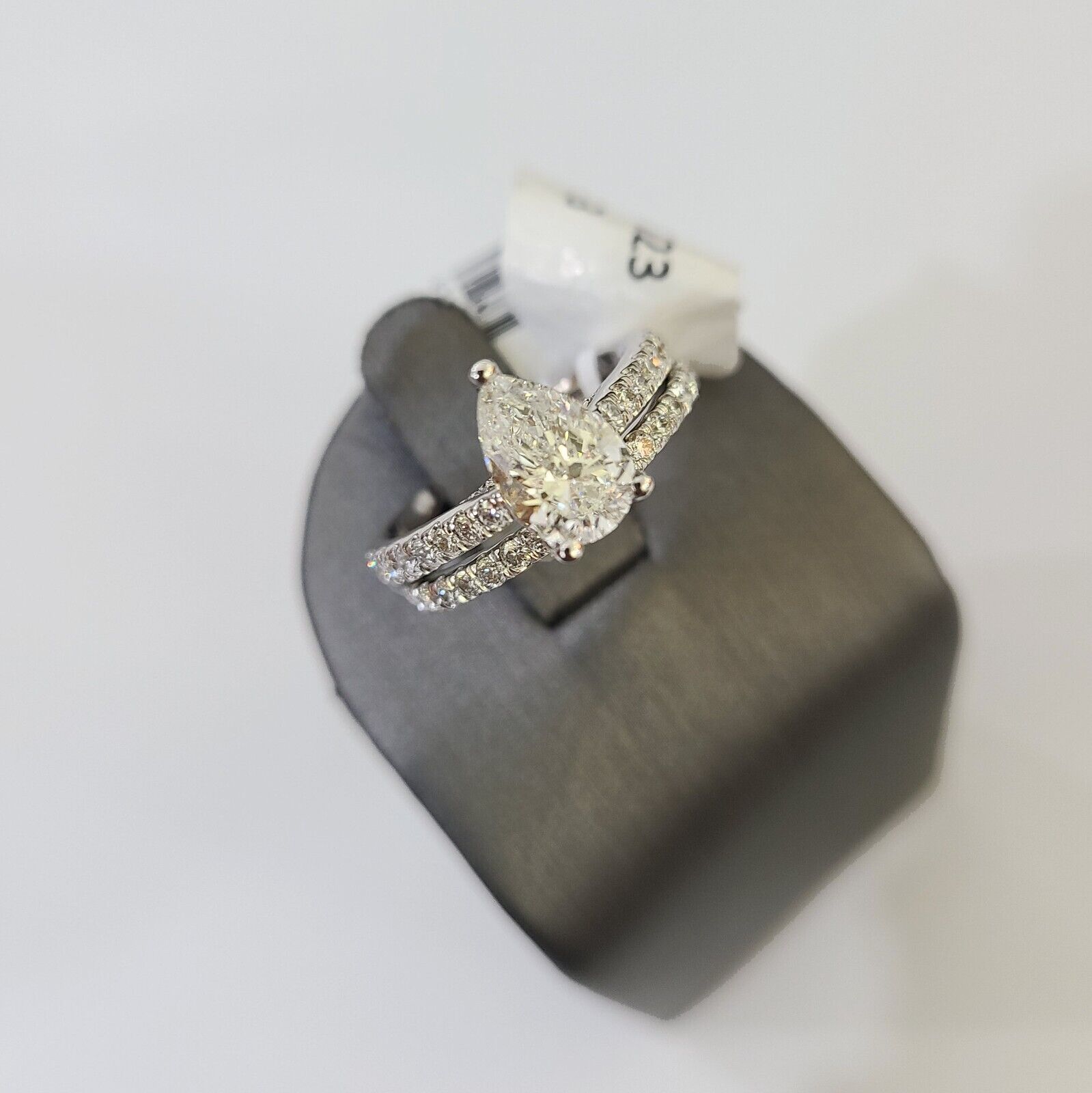 Real 14k White Gold Diamond Ladies Ring SETLab Created Women Engagement Wedding - Reva Jeweler