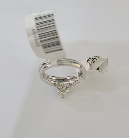 Real 14k White Gold Diamond Ladies Ring SETLab Created Women Engagement Wedding - Reva Jeweler