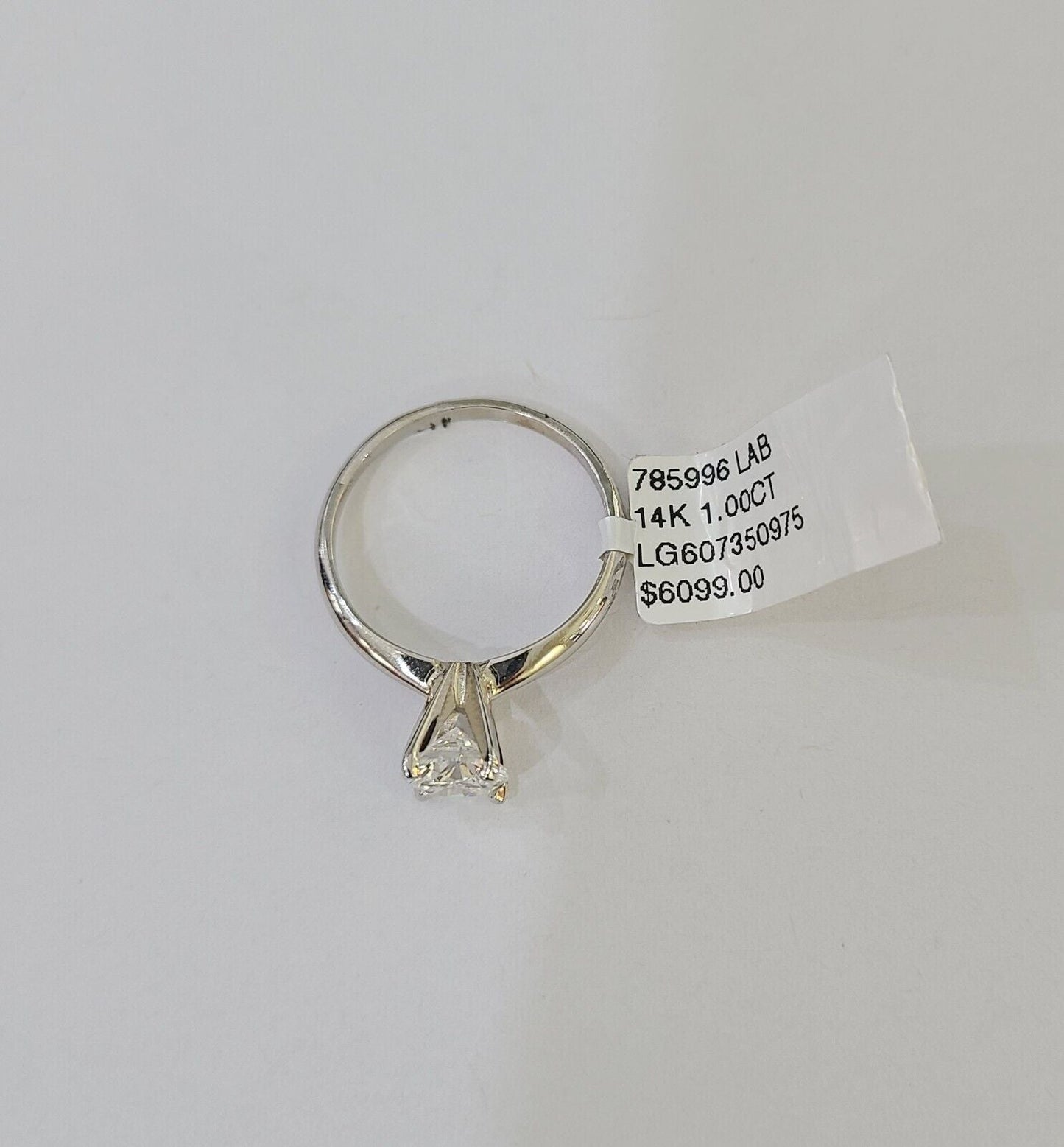 REAL 14k White Gold Diamond Ring Lab Created Ladies Wedding Engagement Genuine - Reva Jeweler