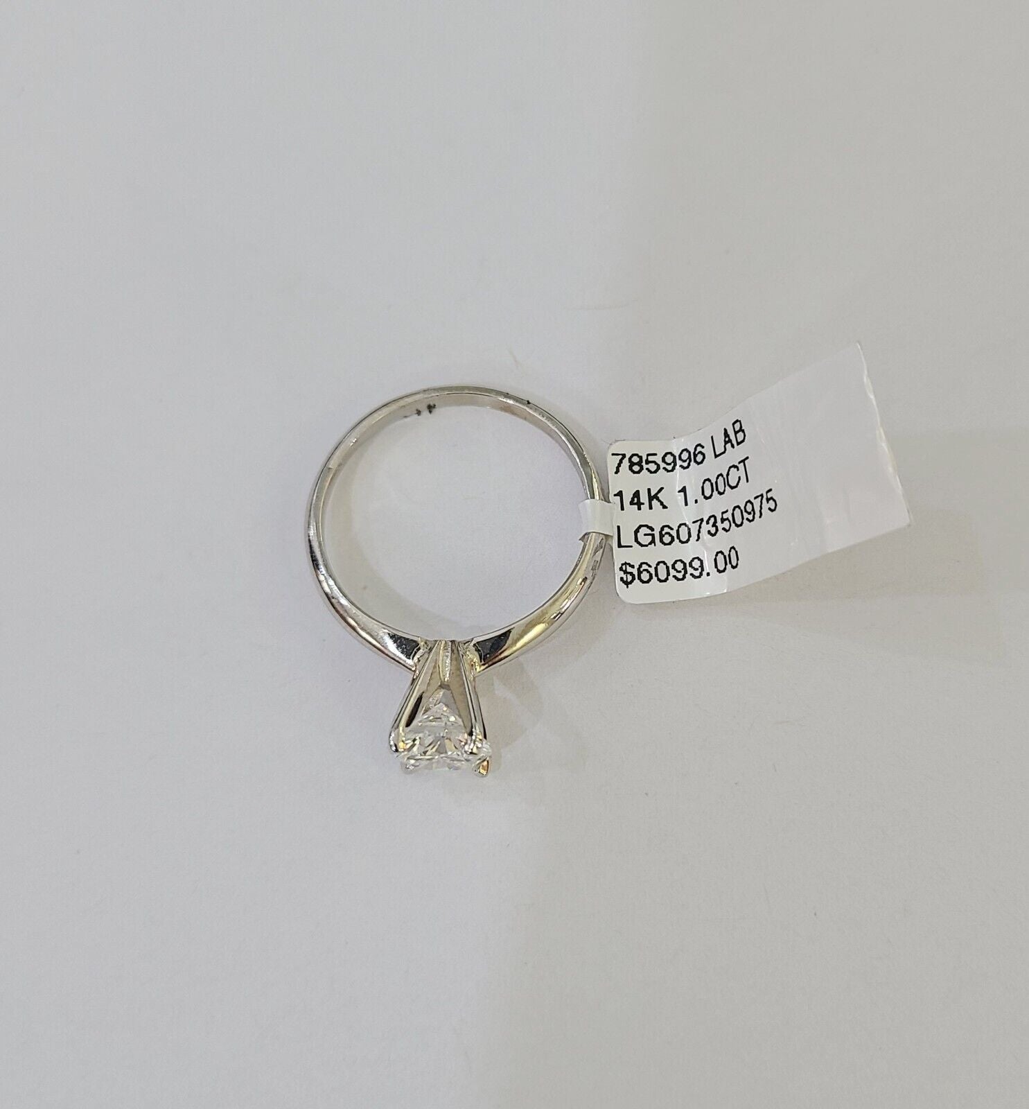 REAL 14k White Gold Diamond Ring Lab Created Ladies Wedding Engagement Genuine - Reva Jeweler