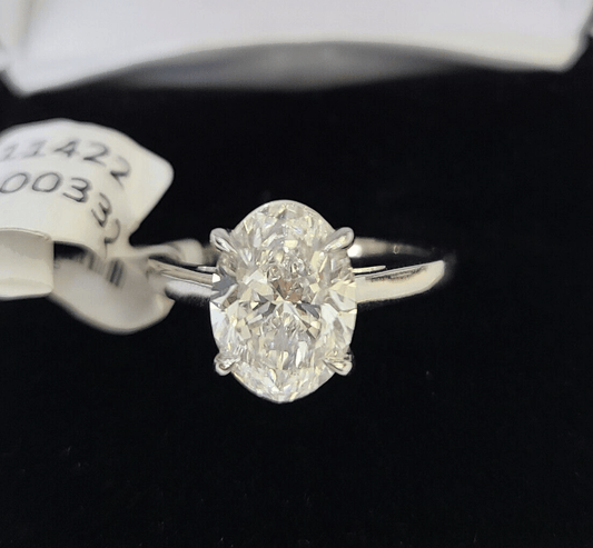 REAL 14k White Gold Diamond Ring Lab Created Ladies Wedding Engagement Genuine - Reva Jeweler