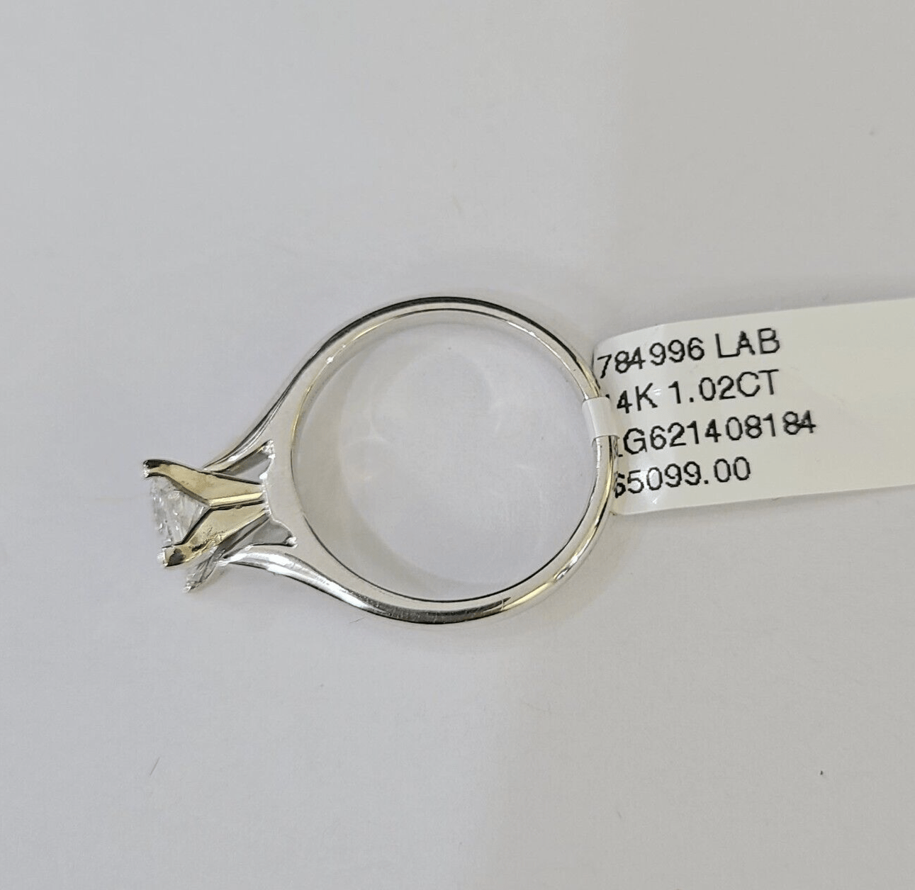 REAL 14k White Gold Diamond Ring Lab Created Ladies Wedding Engagement Genuine - Reva Jeweler