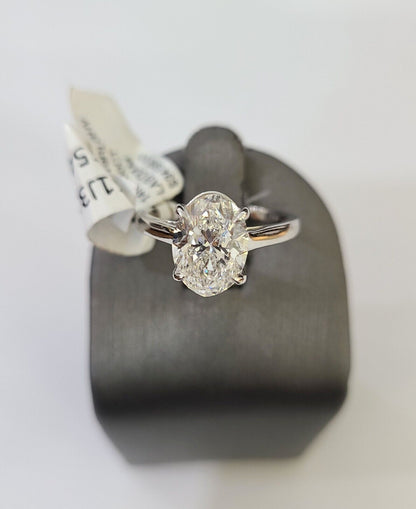 REAL 14k White Gold Diamond Ring Lab Created Ladies Wedding Engagement Genuine - Reva Jeweler