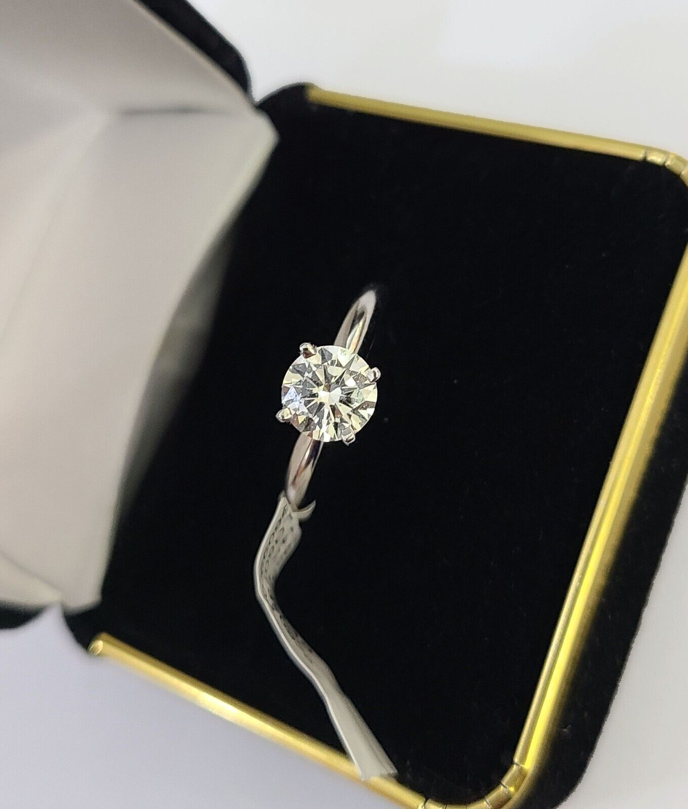 REAL 14k White Gold Diamond Ring Lab Created Ladies Wedding Engagement Genuine - Reva Jeweler