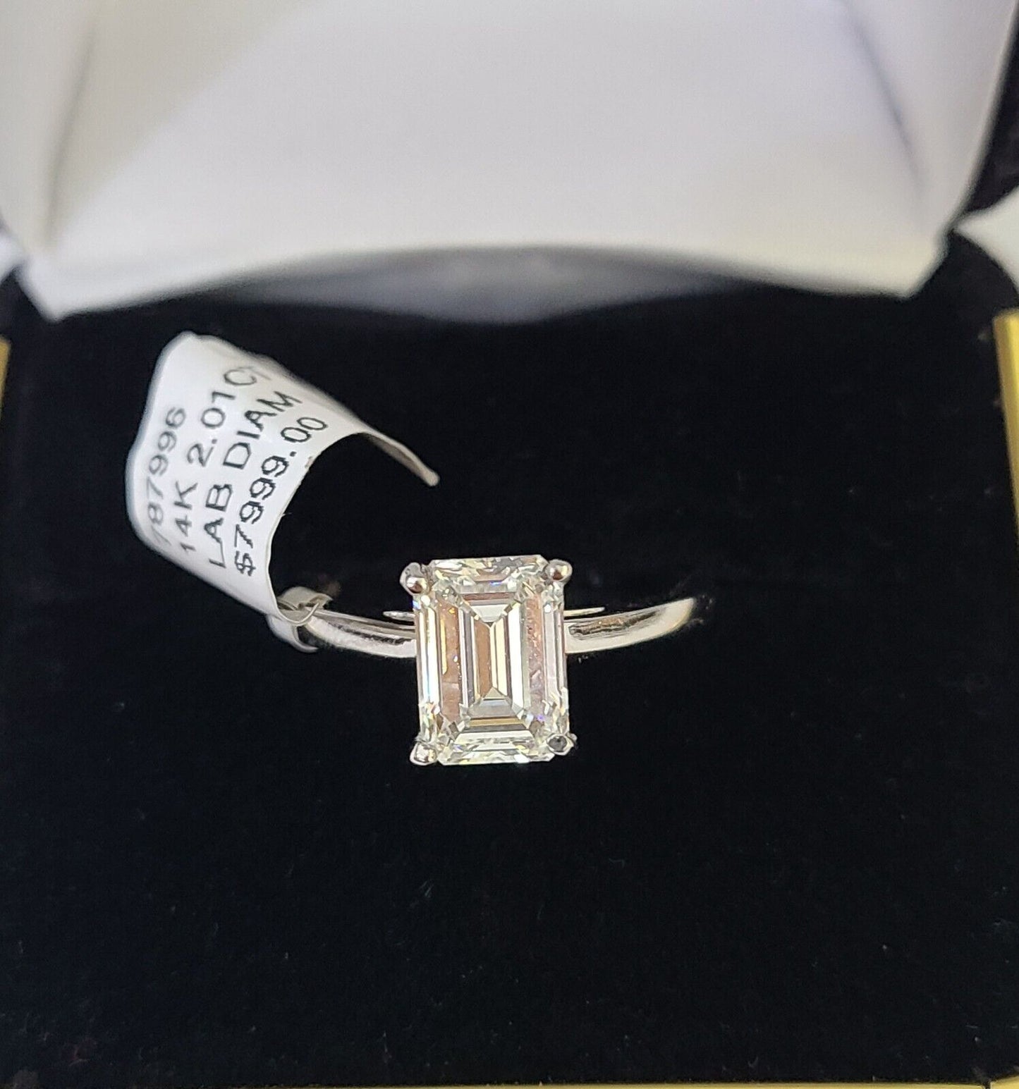 REAL 14k White Gold Diamond Ring Lab Created Ladies Wedding Engagement Genuine - Reva Jeweler