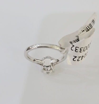 REAL 14k White Gold Diamond Ring Lab Created Ladies Wedding Engagement Genuine - Reva Jeweler