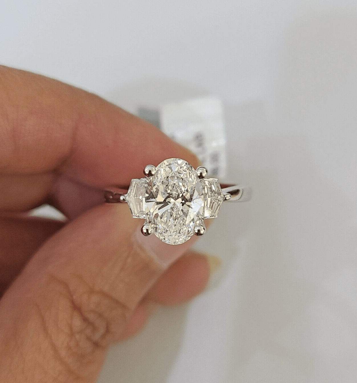 REAL 14k White Gold Diamond Ring Lab Created Ladies Wedding Engagement Genuine - Reva Jeweler