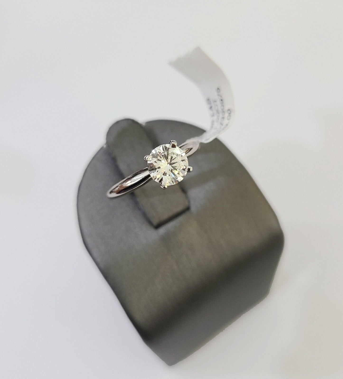 REAL 14k White Gold Diamond Ring Lab Created Ladies Wedding Engagement Genuine - Reva Jeweler