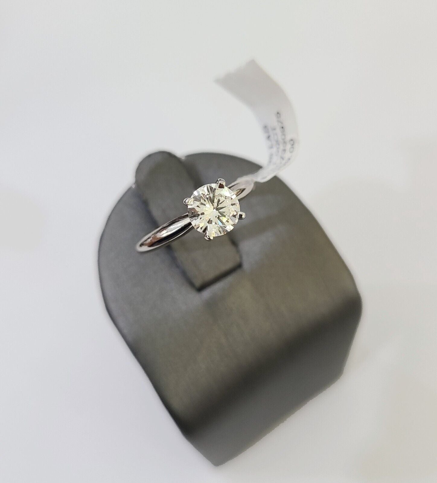 REAL 14k White Gold Diamond Ring Lab Created Ladies Wedding Engagement Genuine - Reva Jeweler