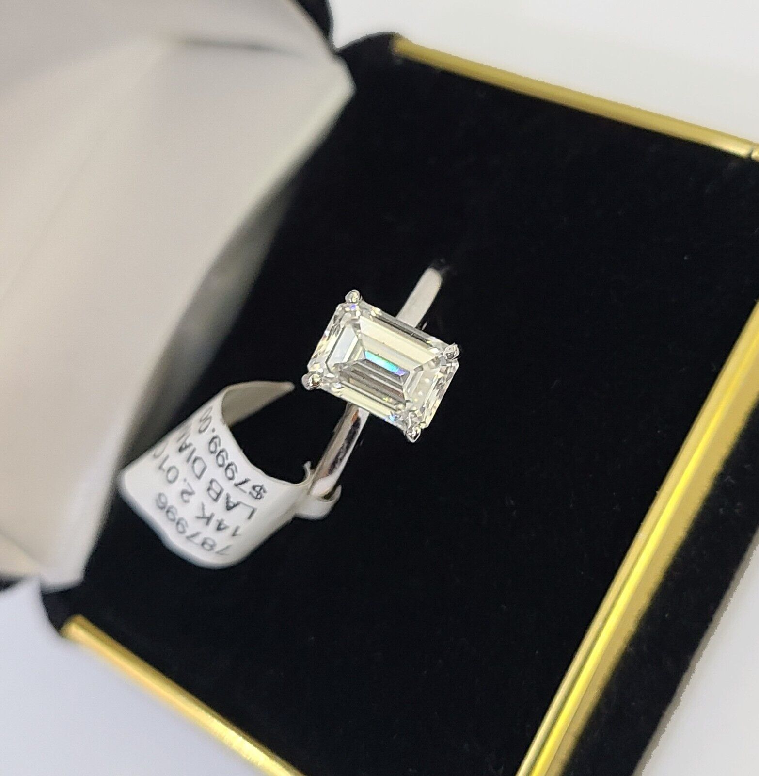 REAL 14k White Gold Diamond Ring Lab Created Ladies Wedding Engagement Genuine - Reva Jeweler