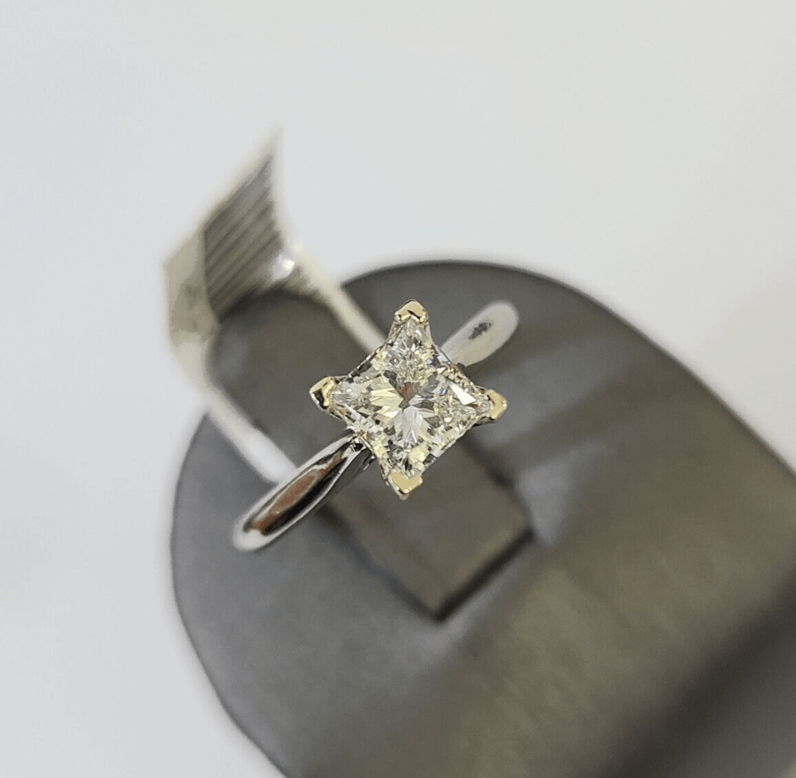 REAL 14k White Gold Diamond Ring Lab Created Ladies Wedding Engagement Genuine - Reva Jeweler