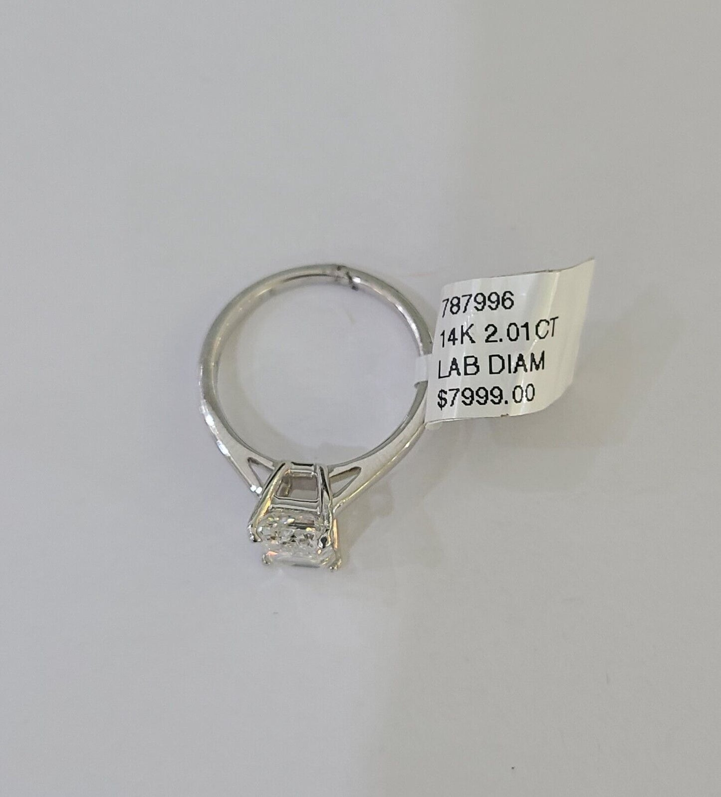 REAL 14k White Gold Diamond Ring Lab Created Ladies Wedding Engagement Genuine - Reva Jeweler