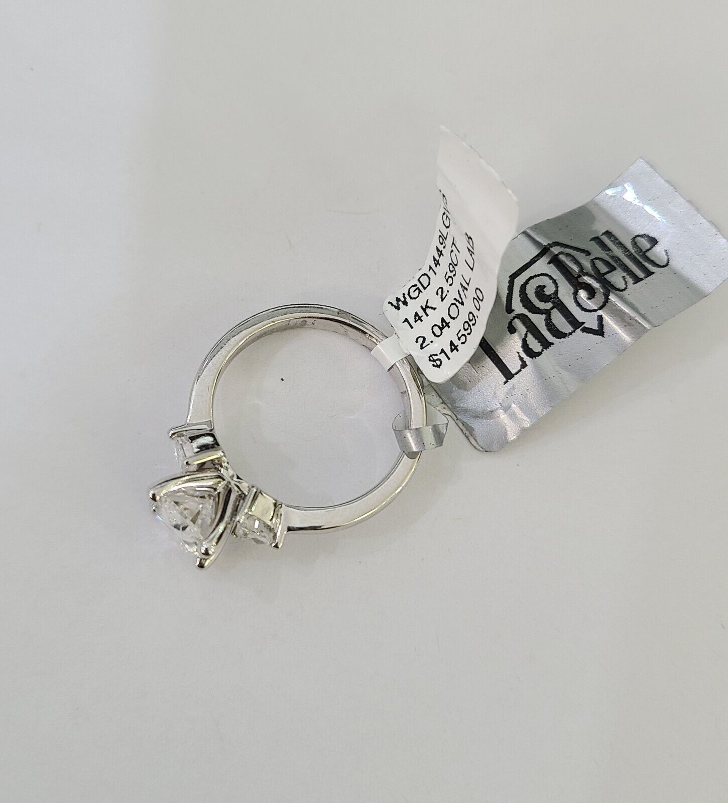 REAL 14k White Gold Diamond Ring Lab Created Ladies Wedding Engagement Genuine - Reva Jeweler