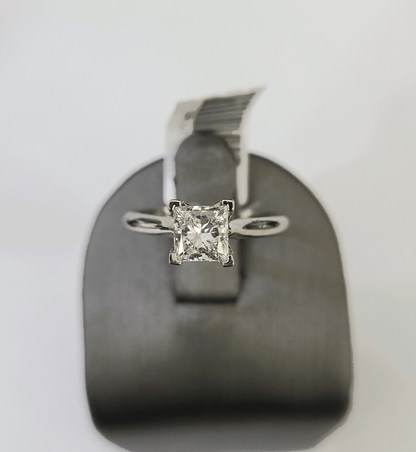 REAL 14k White Gold Diamond Ring Lab Created Ladies Wedding Engagement Genuine - Reva Jeweler