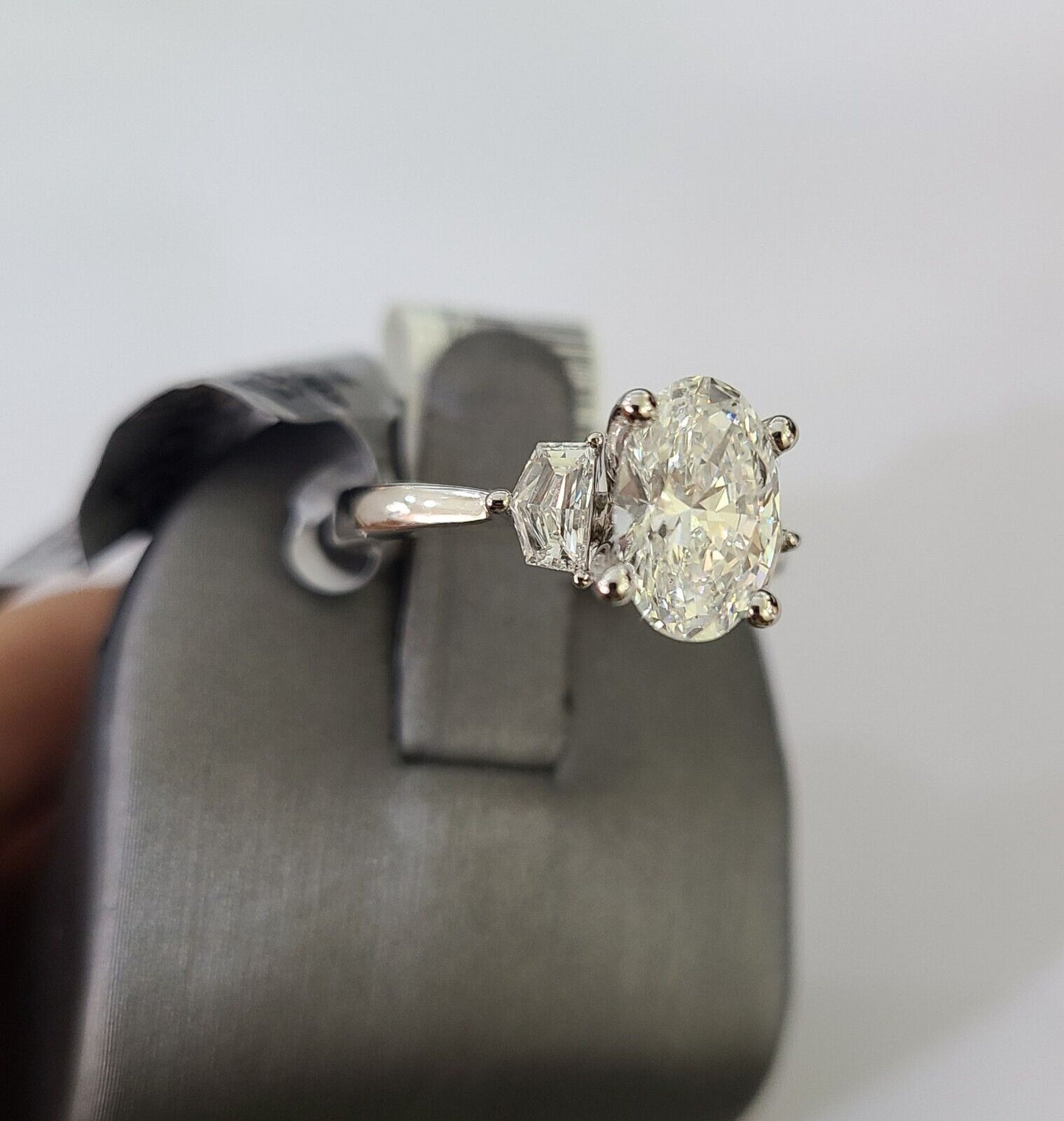 REAL 14k White Gold Diamond Ring Lab Created Ladies Wedding Engagement Genuine - Reva Jeweler