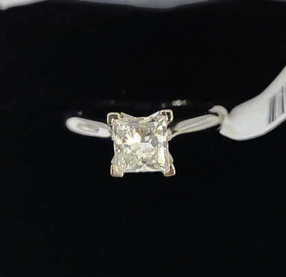REAL 14k White Gold Diamond Ring Lab Created Ladies Wedding Engagement Genuine - Reva Jeweler
